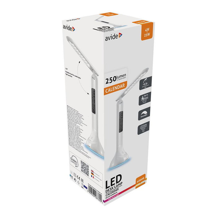 Avide Lámpara de Mesa LED RGB con Calendario Blanco 4W 250lm