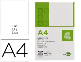 Liderpapel Bloc de Notas Liso A4 80 Hojas 60 g/m²