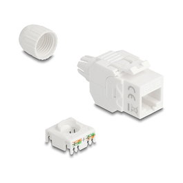 DeLOCK 90721 Módulo Keystone RJ45 hembra a LSA Cat.6A UTP 180° sin herramientas con tornillo de fijación de cable