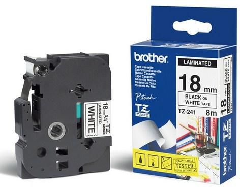 Brother Cinta Laminada Negra sobre Blanco Brillante 18mm x 8m Brother Cinta Laminada Negra sobre Blanco Brillante 18mm x 8m