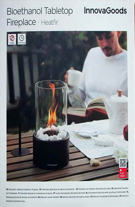 Innovagoods Chimenea de mesa de bioetanol decorativa ø16 x 26,5 cm