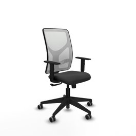 PIQUERAS Y CRESPO Silla de oficina Motilla con Mecanismo Sincro, Gris oscuro y Blanco
