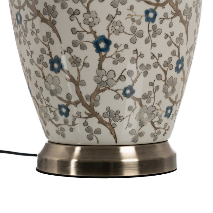 Lámpara Mesa Blanco-Gris Porcelana 23 X 23 X 44 cm