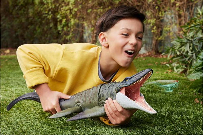 Mattel Mosasaurus JCH00 Jurassic World Gigante 65 cm Articulado Mordedor Juguete para Niños +4 Años
