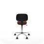PIQUERAS Y CRESPO Silla Llanos giratoria marrón oscuro con base cromada