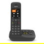 Gigaset C575A Teléfono Inalámbrico Analógico DECT con Contestador Automático, Pantalla TFT a Color, Manos Libres, Agenda 200 Contactos y Despertador - Negro