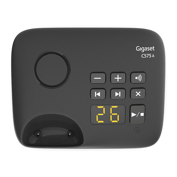 Gigaset C575A Teléfono Inalámbrico Analógico DECT con Contestador Automático, Pantalla TFT a Color, Manos Libres, Agenda 200 Contactos y Despertador - Negro