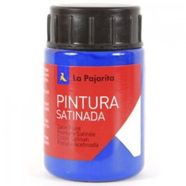 LA PAJARITA Pack de 6 botes de pintura satinada azul cian base látex 35 ml