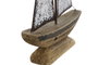 DKD Home Decor Velero Decoración Natural Blanco 6 x 34 x 26 cm