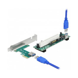 DeLOCK Delock Riser PCI Express x1 a PCI 32 Bit con Cable de 60 cm - Tarjeta Adaptadora Interna para Windows 10/8.1/Server 2019