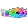 Mars Gaming Kit 3 Ventiladores MF-3D Blanco con Espejo Infinito, HUB y Mando RF