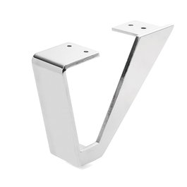 Q&Q Pata Metálica Modelo Vica para Sofá y Muebles, Acabado Cromo, Mano Derecha e Izquierda, H135 mm