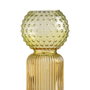 Ixia Jarrón Decorativo de Cristal Verde-Amarillo 9,50 x 9,50 x 19,50 cm