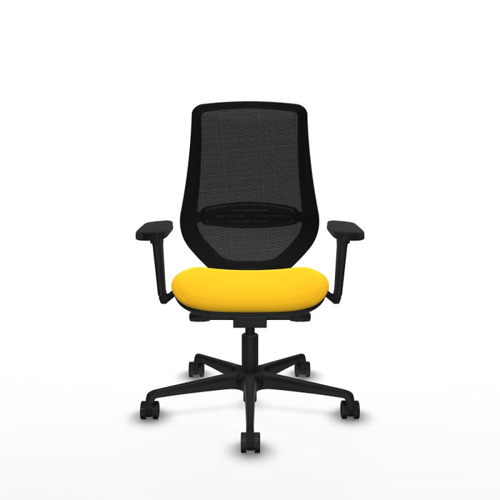 PIQUERAS Y CRESPO Silla de oficina Mardos con mecanismo Sincro/Traslack, Amarillo y Negro