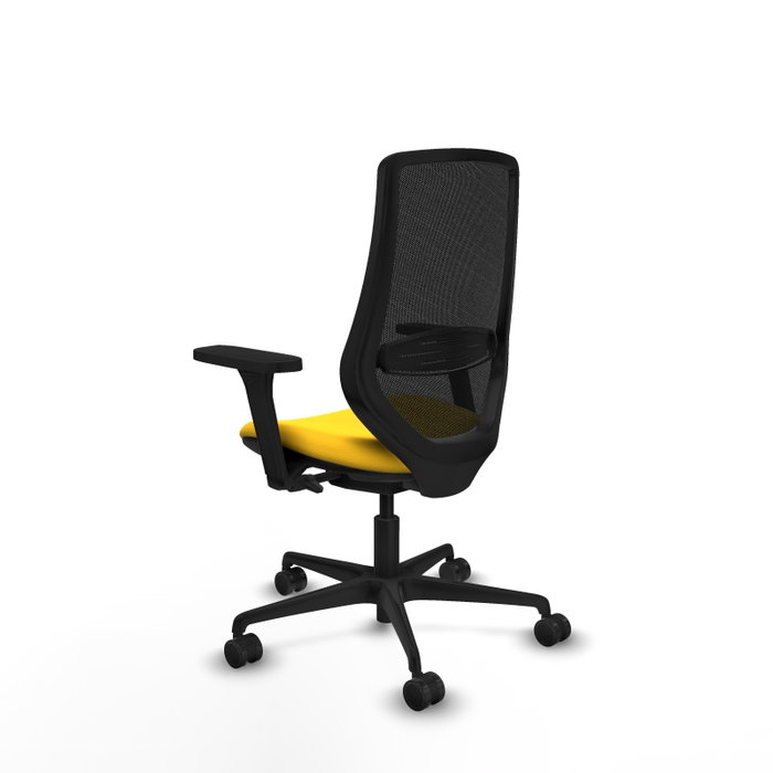 PIQUERAS Y CRESPO Silla de oficina Mardos con mecanismo Sincro/Traslack, Amarillo y Negro