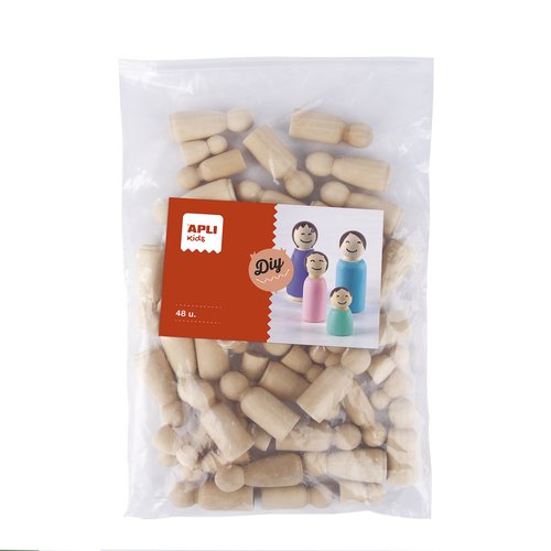 APLI Muñecos de Madera Natural 4 Tamaños (2,7-5cm) Bolsa de 48 APLI Muñecos de Madera Natural 4 Tamaños (2,7-5cm) Bolsa de 48