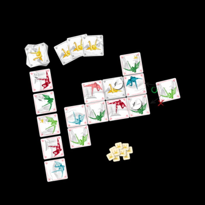 GDM Juego de Mesa Senbazuru | Juego Abstracto de Estrategia y Colocación para 2 Jugadores (15 min) | Inspiración Japonesa | Edad Recomendada: PEGI 10