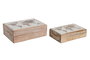 Joyero Colonial DKD Home Decor Marron Blanco 17 x 8 x 25 cm Set de 2