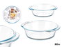 VIVALTO Bandeja Redonda de Borosilicato con Asas, 800ml, Transparente, 19.8x5.4x17.4 cm (Set de 18)