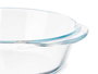 VIVALTO Bandeja Redonda de Borosilicato con Asas, 800ml, Transparente, 19.8x5.4x17.4 cm (Set de 18)