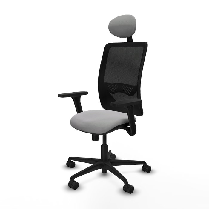 PIQUERAS Y CRESPO Silla de oficina Zulema Gris claro y Negro con Mecanismo Sincro PIQUERAS Y CRESPO Silla de oficina Zulema Gris claro y Negro con Mecanismo Sincro