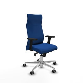 PIQUERAS Y CRESPO Sillón Albacete Azul con Mecanismo Sincro y Base de Aluminio