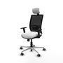 PIQUERAS Y CRESPO Silla de oficina Yunquera con mecanismo Sincro/Traslack, Blanco y Negro