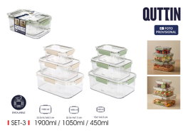 Quttin Set de 12 Fiambreras Herméticas Rectangulares