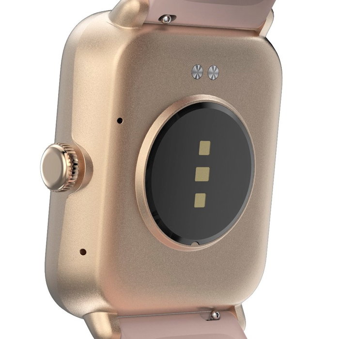 Hama 6010 Smartwatch para Mujer, Rosa y Dorado Rosa, GPS, Pulsómetro, SpO2, 1.6" TFT, Android/iOS