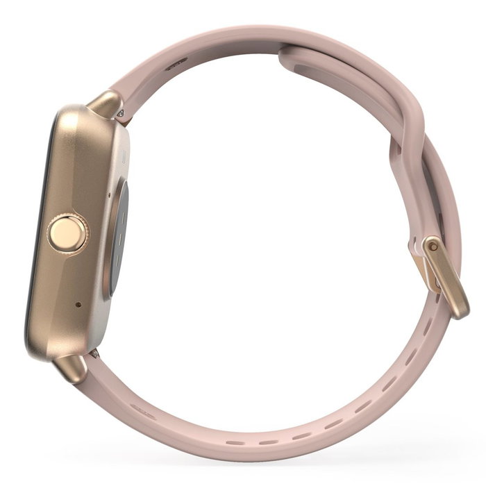 Hama 6010 Smartwatch para Mujer, Rosa y Dorado Rosa, GPS, Pulsómetro, SpO2, 1.6" TFT, Android/iOS