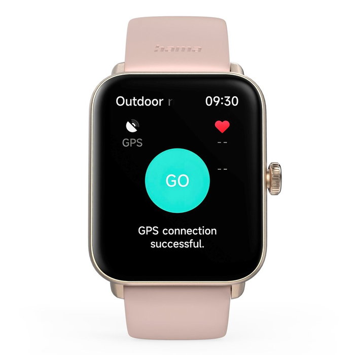 Hama 6010 Smartwatch para Mujer, Rosa y Dorado Rosa, GPS, Pulsómetro, SpO2, 1.6" TFT, Android/iOS