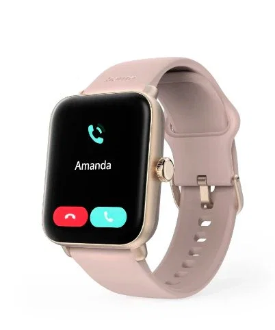 Hama Smartwatch 6010 - Reloj Inteligente con GPS y Llamadas, Pantalla Táctil 1.65", Pulsera Silicona Rosa/Oro Rosa, 44 mm, Unisex