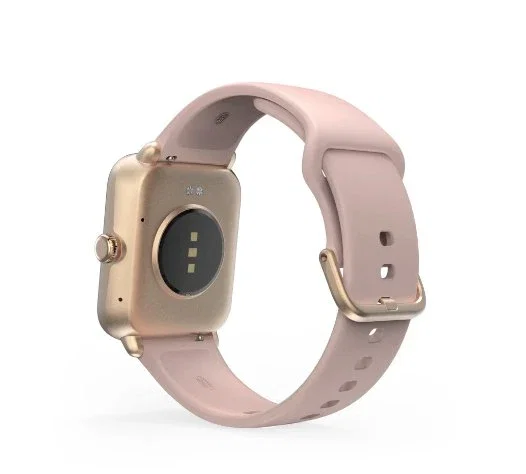 Hama Smartwatch 6010 - Reloj Inteligente con GPS y Llamadas, Pantalla Táctil 1.65", Pulsera Silicona Rosa/Oro Rosa, 44 mm, Unisex