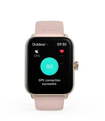 Hama Smartwatch 6010 - Reloj Inteligente con GPS y Llamadas, Pantalla Táctil 1.65", Pulsera Silicona Rosa/Oro Rosa, 44 mm, Unisex
