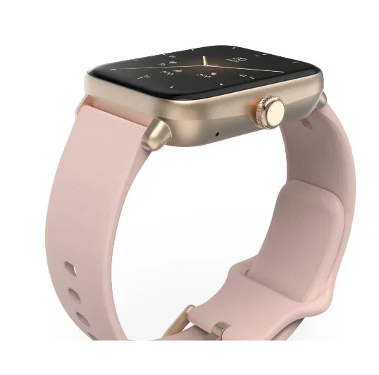 Hama Smartwatch 6010 - Reloj Inteligente con GPS y Llamadas, Pantalla Táctil 1.65", Pulsera Silicona Rosa/Oro Rosa, 44 mm, Unisex