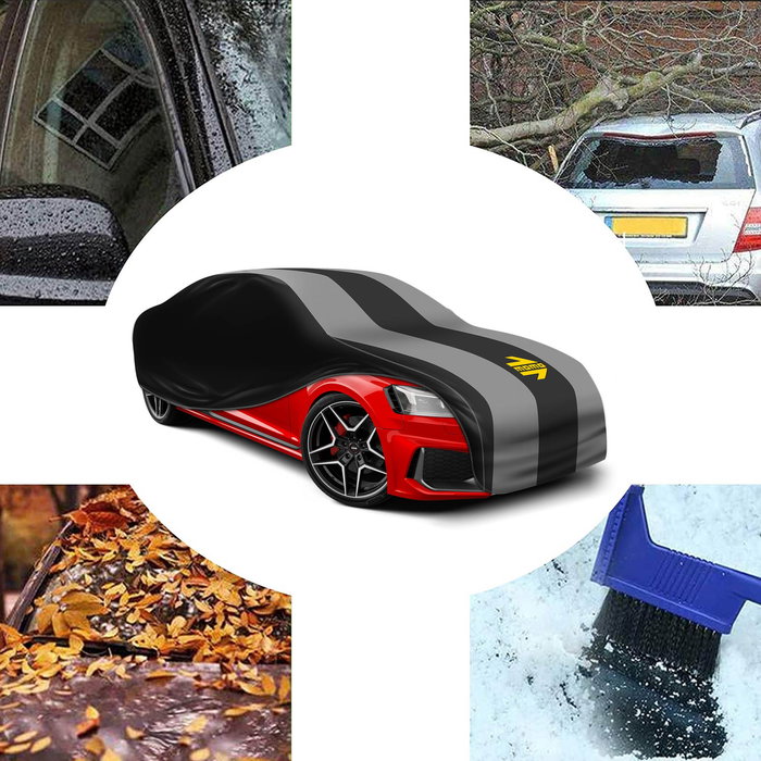 Momo MOMLCC1LL Funda Cubre Coche Talla L 1 Capa, Protección Interior/Exterior Transpirable, UV y Anti-Rayaduras