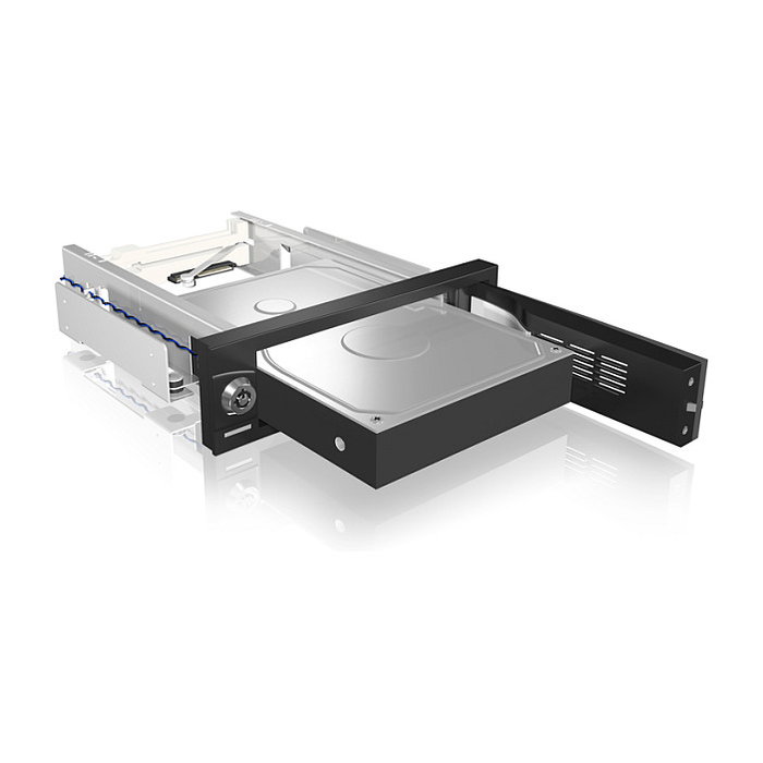 ICY BOX IB-168SK-B Marco de Cambio para HDD SATA de 3,5 pulgadas en Bahía de 5,25 pulgadas con Bloqueo ICY BOX IB-168SK-B Marco de Cambio para HDD SATA de 3,5 pulgadas en Bahía de 5,25 pulgadas con Bloqueo