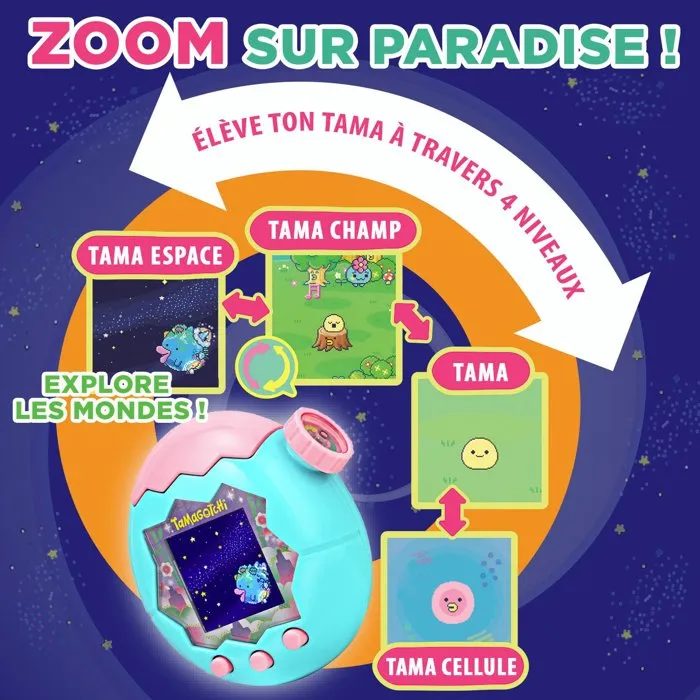 BANDAI Tamagotchi Paradise - Modelo Bosque, Mascota virtual para criar con rueda de zoom, 43424