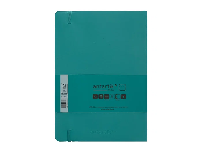 Antartik Cuaderno A5 Tapa Blanda, Hojas Puntos, 80 Hojas, Verde Aguamarina, 80 gr, FSC
