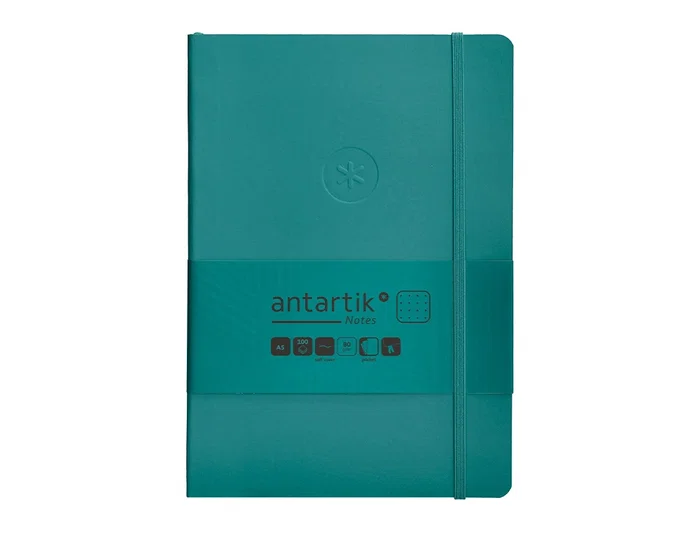 Antartik Cuaderno A5 Tapa Blanda, Hojas Puntos, 80 Hojas, Verde Aguamarina, 80 gr, FSC