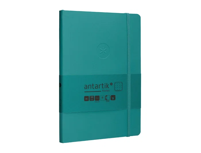 Antartik Cuaderno A5 Tapa Blanda, Hojas Puntos, 80 Hojas, Verde Aguamarina, 80 gr, FSC