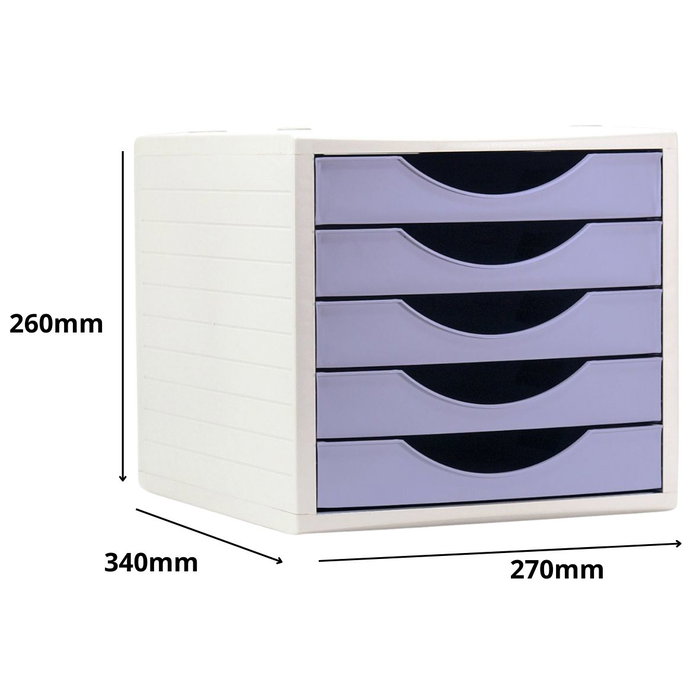 Archivo 2000 Módulo Organizador Ecogreen 5 Cajones Malva Pastel