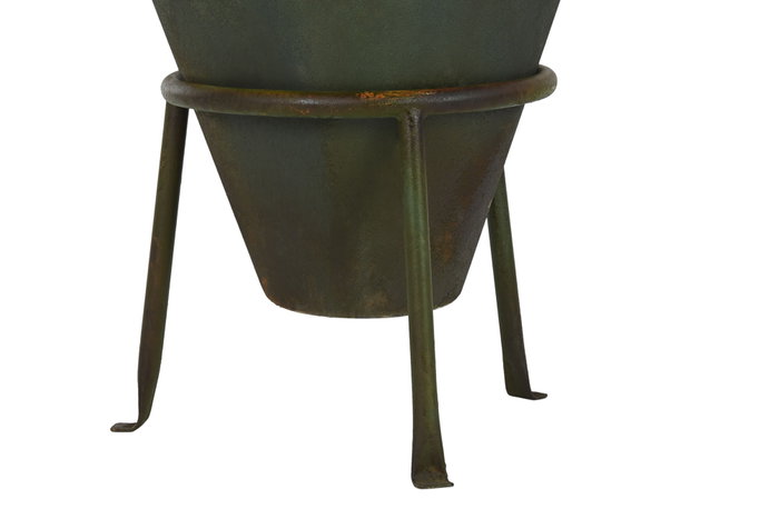 DKD Home Decor Ánfora de Metal Envejecido Verde Musgo