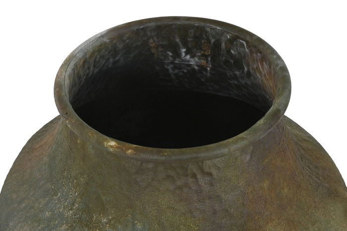 DKD Home Decor Ánfora de Metal Envejecido Verde Musgo