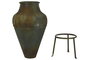 DKD Home Decor Ánfora de Metal Envejecido Verde Musgo