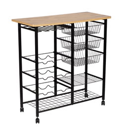 Hanah Home Mesa de Bar Pino Atlántico y Negro 32x90x86 cm Tablero de Partículas Recubierto de Melamina y Metal