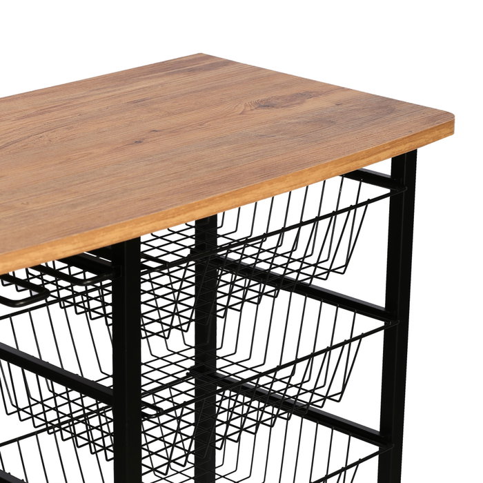 Hanah Home Mesa de Bar Pino Atlántico y Negro 32x90x86 cm Tablero de Partículas Recubierto de Melamina y Metal