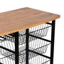 Hanah Home Mesa de Bar Pino Atlántico y Negro 32x90x86 cm Tablero de Partículas Recubierto de Melamina y Metal