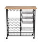 Hanah Home Mesa de Bar Pino Atlántico y Negro 32x90x86 cm Tablero de Partículas Recubierto de Melamina y Metal