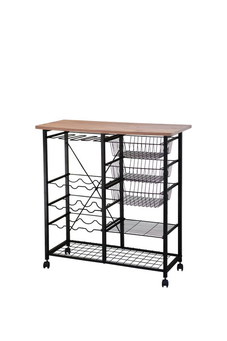 Hanah Home Mesa de Bar Pino Atlántico y Negro 32x90x86 cm Tablero de Partículas Recubierto de Melamina y Metal